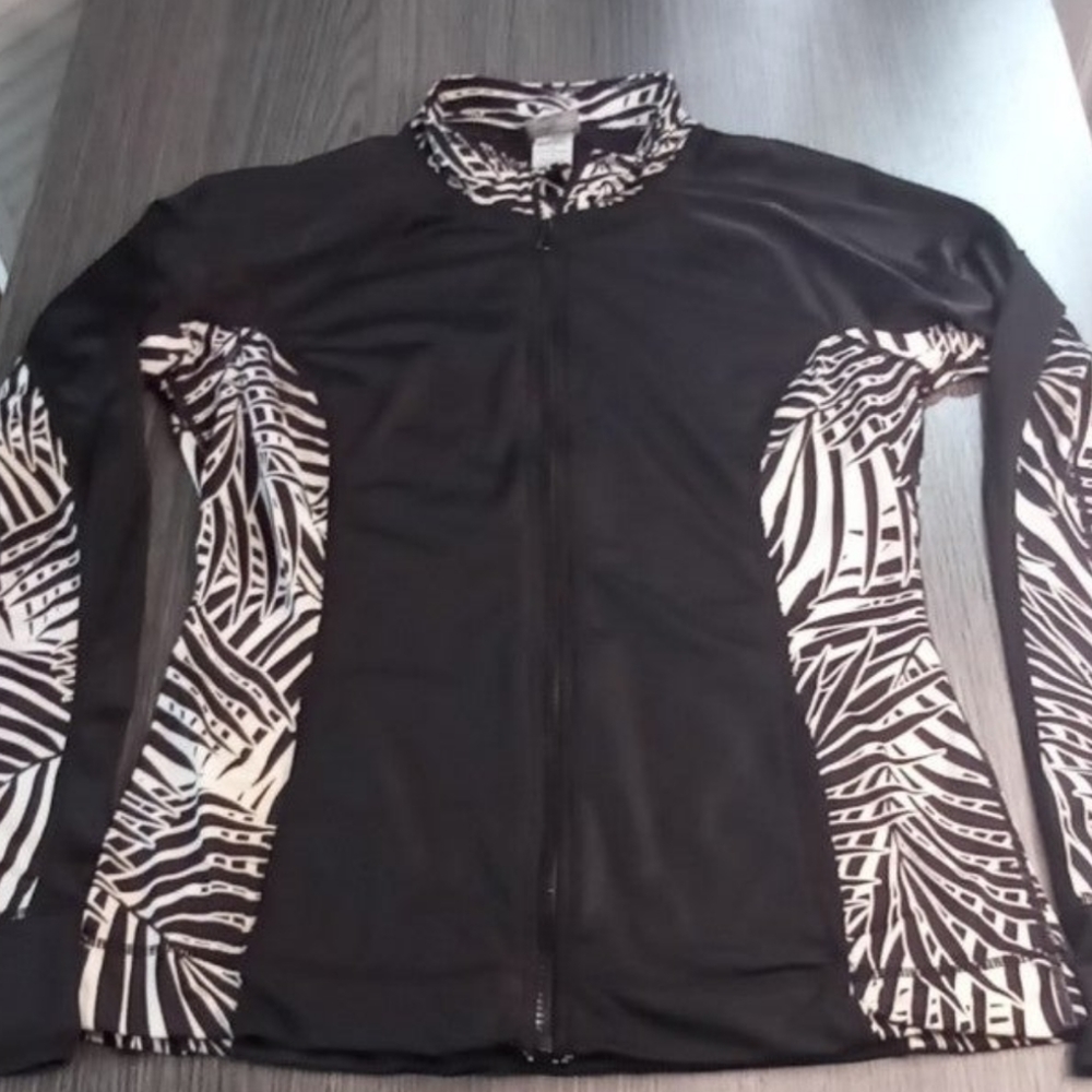 Tommy Bahama IslandActive Long Sleeved Zip Up Swim Top Women's Size Large